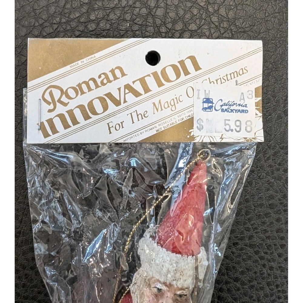 Vtg Pencil Santa Claus Folk Art Christmas Ornament Figurine Home Decor 7" Roman - Picture 5 of 8